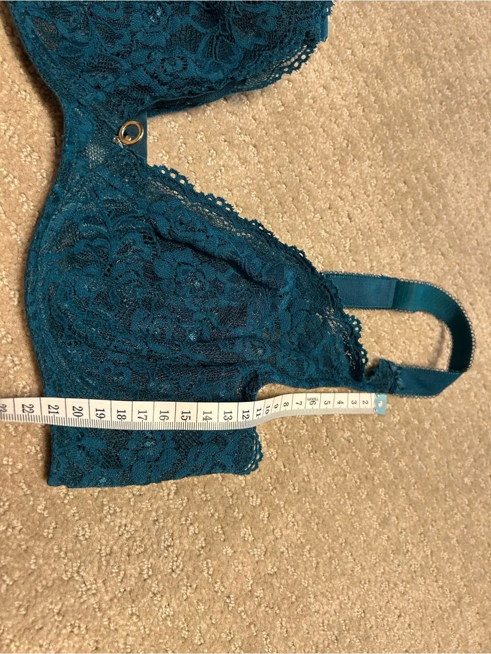 HK12-02 Aubade Rosessence Comfort Triangle Bra- 30E, Swarovski Charm, Deep Green